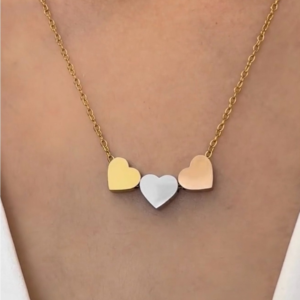 Gold and Silver Heart Necklace